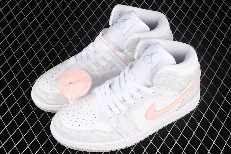 All Categories Air Jordan Jordan Series Basketball Shoes Air Jordan 1 Mid Air Jordan 1 Mid AJ1 Joe 1 White Gray Pink Mid-top Cultural Basketball Shoes DN4045-001